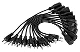ClearMax 3 Prong Power Extension Cord Cable Strip Outlet Saver 18AWG, Black, 10 Count