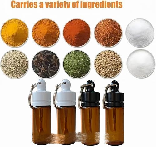 4-Pack Leak-proof Mini Glass Bottles with Lids, Portable Travel & Kitchen Liquids Storage Set, Brown2