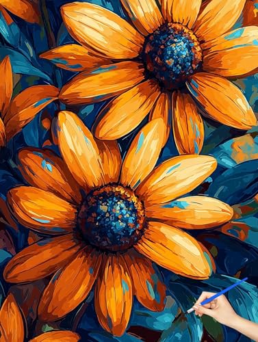 数字油絵 花 数字塗り絵 植物 Paint by Numbers ナンバーペイント 子供 初心者 DIY Cheerful Painting 手工芸 芸術手塗りれる アクリルキット 大人のためのクリエイティブな趣味 誕生日プレゼント ホーム オフィスの壁装