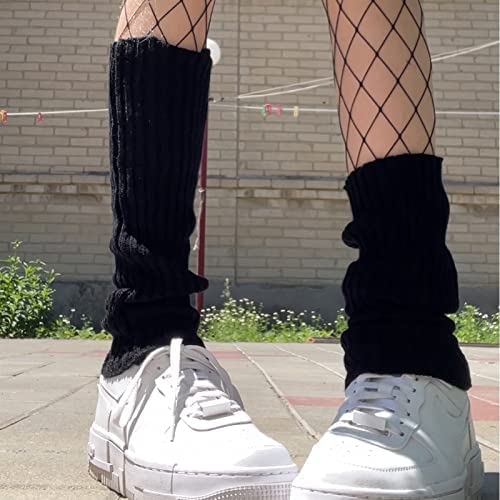 Image of Women Y2k Leg Warmers Ribbed Knitted Harajuku Kawaii Leg Warmers Streetwear