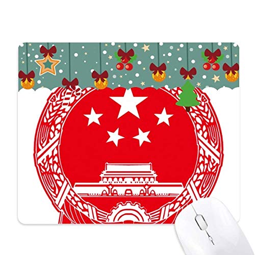 Tapis de souris emblème chinois rouge en caoutchouc antidérapant pour bureau