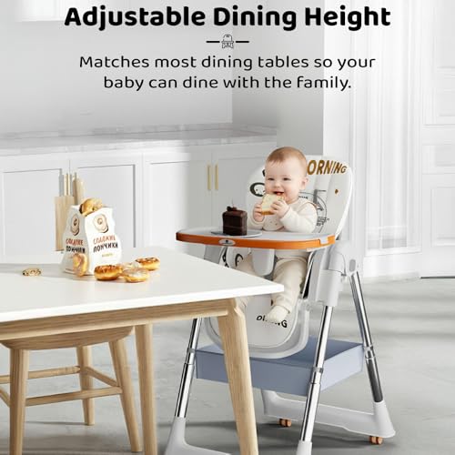 Image of StarAndDaisy Galaxy Star High Chair for Baby 6 Months to 5 Years / 6 in 1 Baby Feeding Chair with 7 Level Height Adjustment / 3 Mode Seat Adjustment /Baby High Chair with One Click Fold