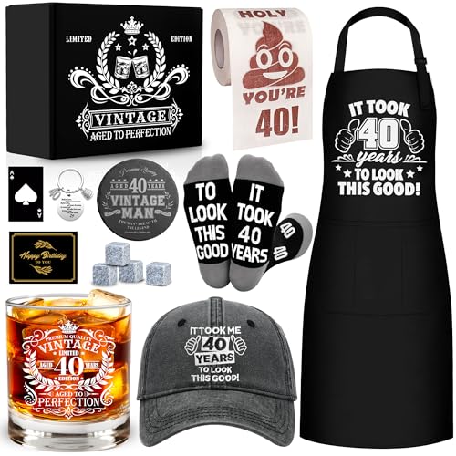 40th Birthday Whiskey Glass Set