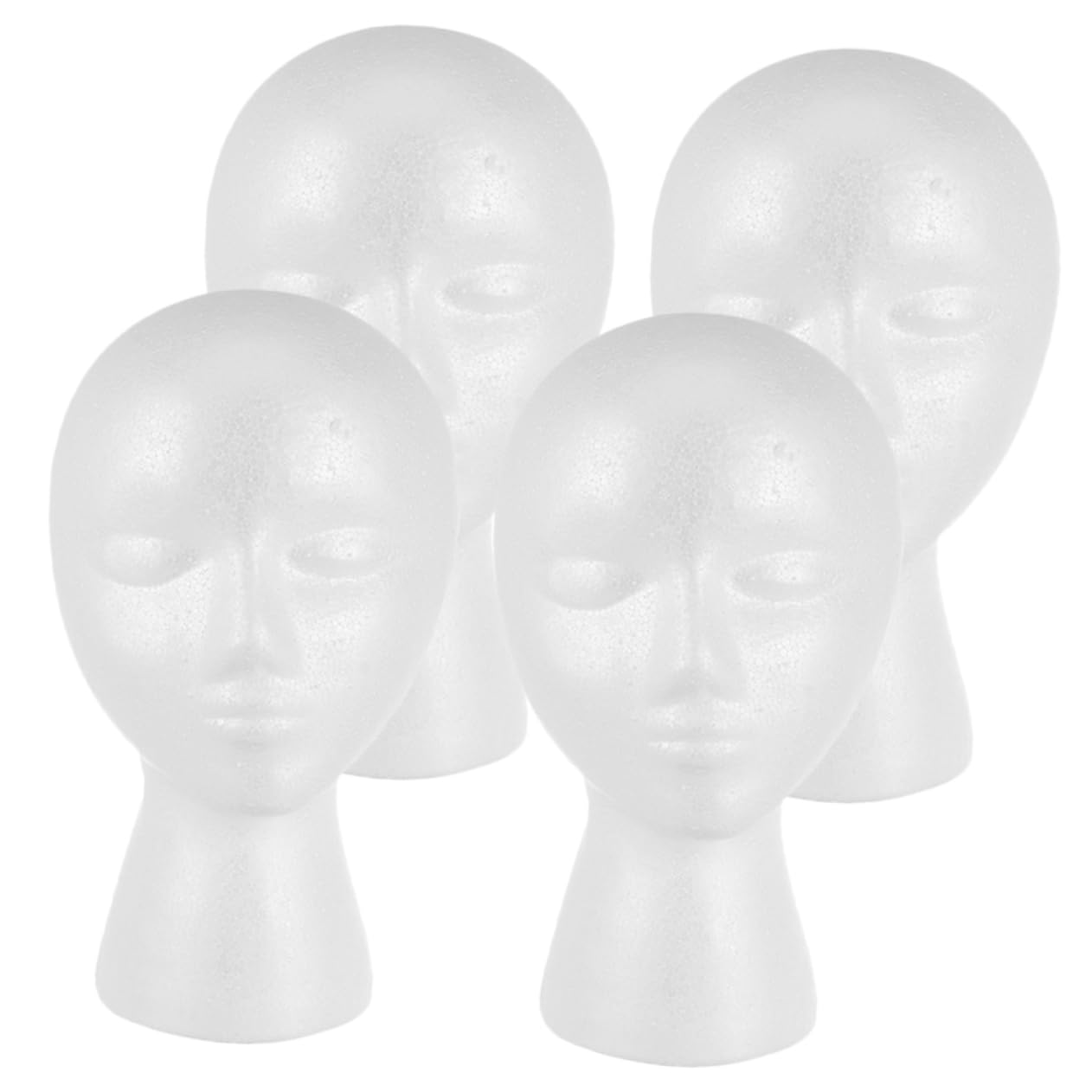 NOLITOY 4pcs Mannequin Head Foam Wig Head Hat Display Lightweight Salon Store Use