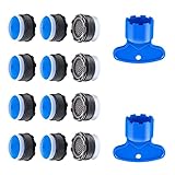 Perlatoren M18 M18,5 Wasserhahnbelüfter, ZITFRI 12 Stück Wasserhahn Belüfterdüse Strahlregler Wasserhahn Sieb Zerstäuber Wassersparen Pelatoreneinsatz mit 2 Belüfterschlüssel für Armaturen Küche Bad