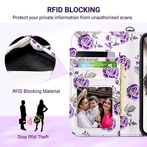 Ulak Compatible With Iphone 13 Wallet Case For Women, Premium Pu Leather Flip Cover With Card Holder And Kickstand Feature Protective Phone Case Designed For Iphone 13 6.1 Inch, Glitter Violet #TOP5
