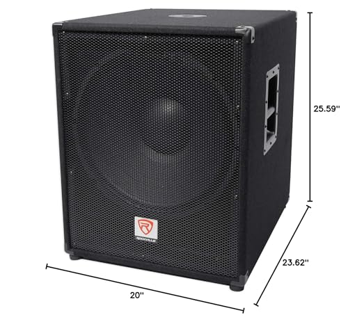 Rockville PBG18 2000W Peak 18" Passive Subwoofer Sub, 8 Ohm, 1000W RMS, MDF Cabinet, 4" Voice Coil, Pole Mount, for DJs and Live Events