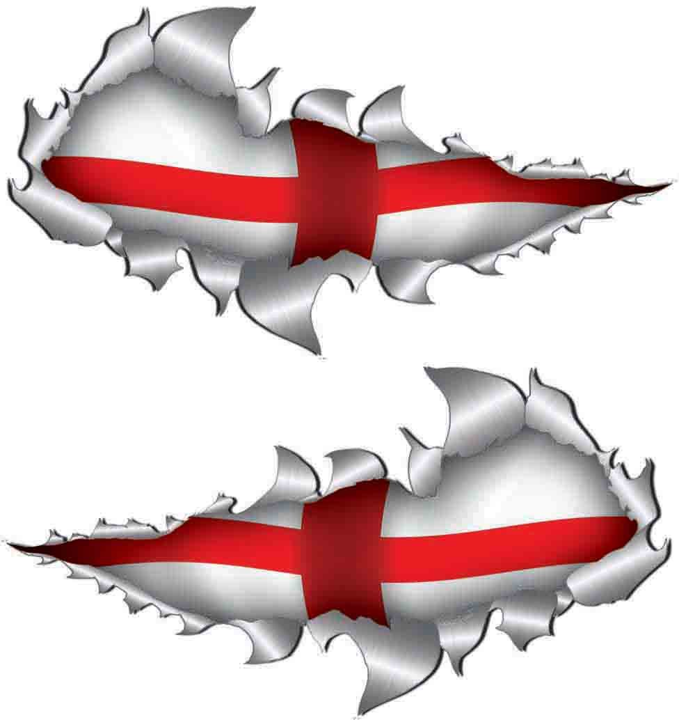 Totally Graphics St George England World cup Metal Rip Open Sticker 150MM