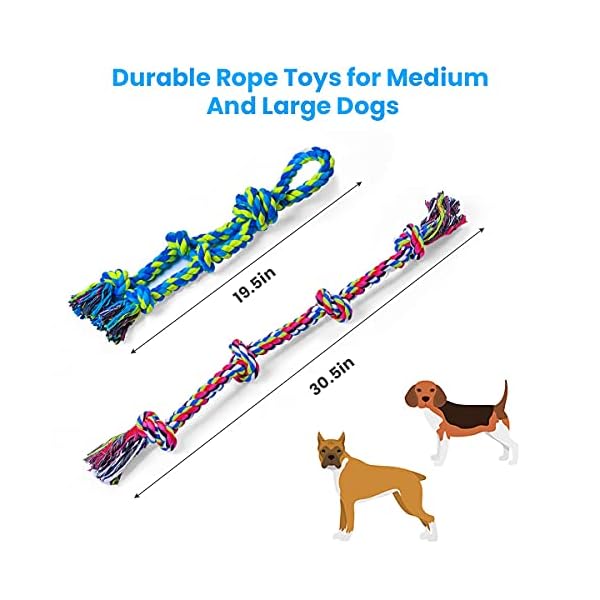 Feeko-Dog-Rope-Toys-for-Large-and-Medium-Aggressive-Chewers-2-Pack-Heavy-Duty-XL-Dog-Rope-Toy-for-Large-Breed-Indestructible-Dog-Chew-Toys-Tug-of-War-Dog-Toy-100-Cotton-Teeth-Cleaning 2 Pack Heavy Duty XL Dog Rope Toy