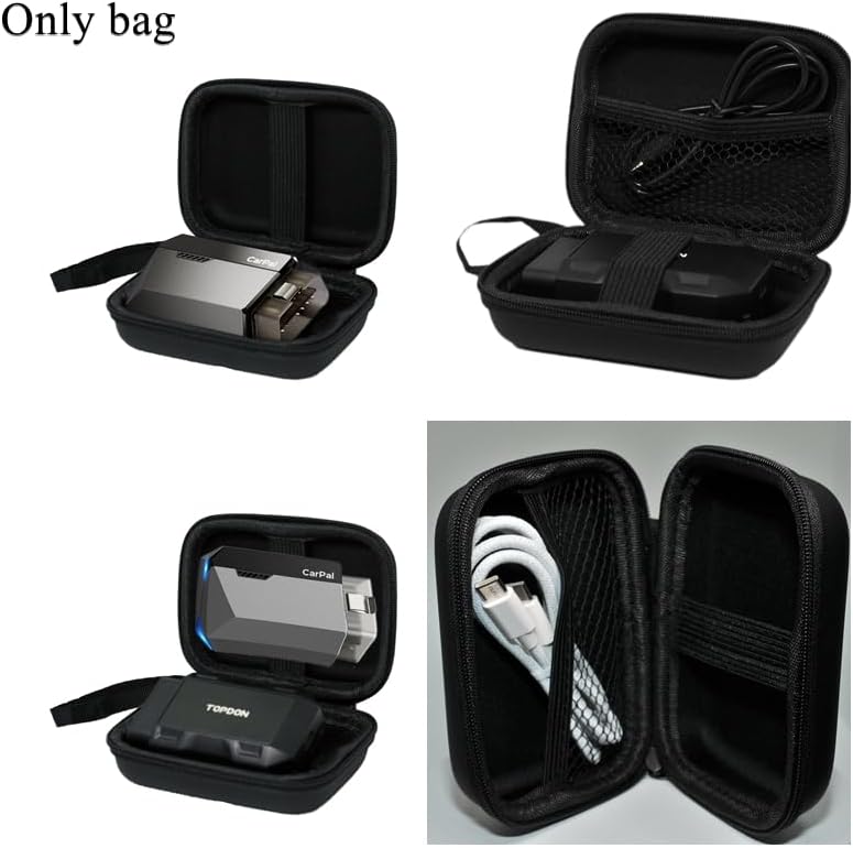 Topdon Scanner case Bluetooth OBD2 Car Scan Tool Code Reader Diagnostic Tool Bag,Key Matching Instrument Bag, Storage Holder Box for USB Cables,Compatible with Topscan/Carpal/XTOOL A30M (Bag Only) - Image 6