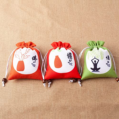 4 bolsas sachet lino para regalo, 5x6 pulg, rojo miniatura 3