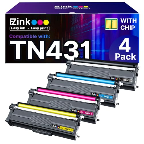 Image of E-Z Ink TN431 Toner Cartridge Compatible for Brother TN431 TN-431 TN433 TN436 to Use with Brother HL-L8360CDW HL-L8260CDW MFC-L8900CDW MFC-L8690CDW Printer (Cyan, Yellow, Magenta, Black, 4 Pack)