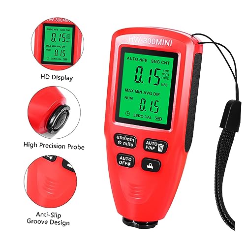 Medidor digital de espesor de recubrimiento ULTECHNOVO con resolución precisa para pintura, uso automotriz e industrial, diseño compacto, apagado automático, batería no incluida miniatura 4