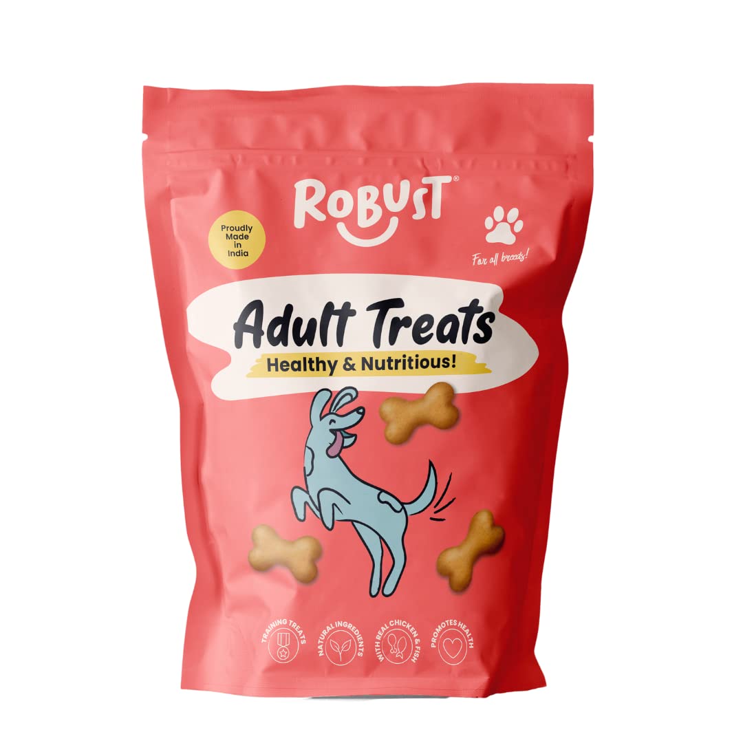 ROBUST Oven Baked Crunchy Adult Dog Treats for Training with Real Chicken and Fish | Enriched with Natural Ingredients Like Rolled Oats, Cane Molasses, Coconut Oil | All Breeds & Life Stages | 500 GM (B0BS3QHKZ1) Amazon Price History, Amazon Price Tracker