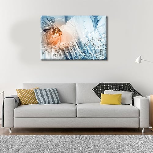 Image of 1 Panels Chemical Equations Laboratory Research Concept Wall Art Young Scientist Posters Framed Wall Art Laboratory Art Prints Giclee Print Gallery Packaging Artwork Ready to Hang (16 inch Wx24 H)