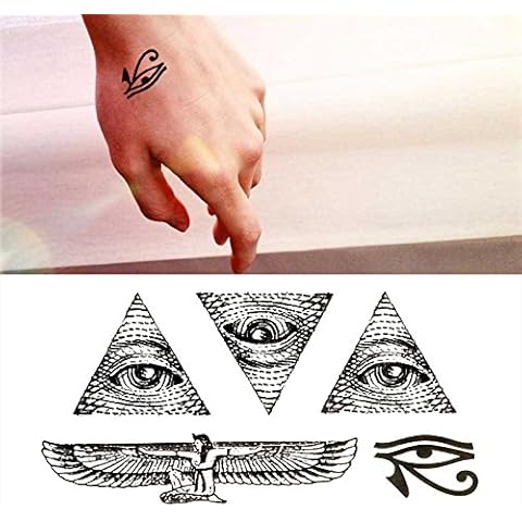 Oottati Small Cute Temporary Tattoo God Eye Horus Egypt (2 Sheets) Cover