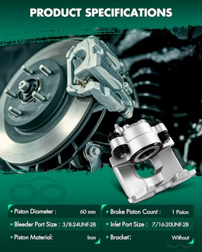 Image of SCITOO Front Passenger Side Disc Brake Caliper 184643 Compatible For Chrysler For 300M 1999-2004,For Dodge For Intrepid 1993-2004,For Eagle For Vision 1993-1997,For Plymouth For Voyager 1996-2000,1PC