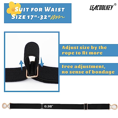 LEACOOLKEY Girls Boys Elastic Waist Belt for Dress Jeans Adjustable Kids Stretch Belt Back to School4