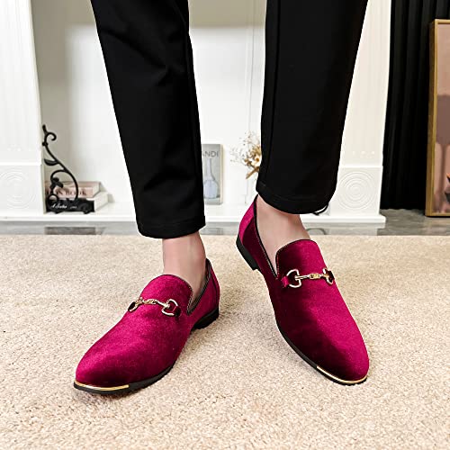 Image of FLQL Men's Luxury Penny Loafer Slip-On Velvet Shoes Party Dancing Shoes Suede Wedding Shoes Plus Size 7-13