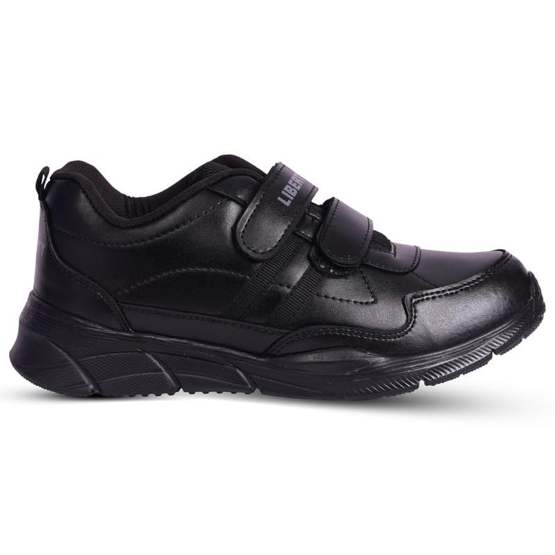Image of Liberty Boy's & Girl's Hook & Loop School Uniform Shoes with EVA Sole | Stylish & Lightweight | Comfortable Footbed | Memory Foam Insole