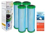 4 x Prime Inventions Wasserfilter EM Premium 5 für Sanuno Vario-HP Duo | Zusätzlich Entkalkungstabs für sichere Desinfizierung und Entkalkung Ihres Filtergerätes