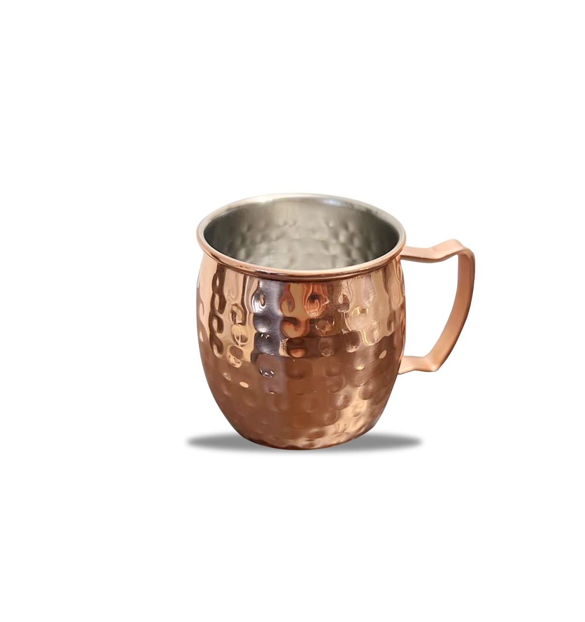 TVM Stainless Steel Copper Hammered Look Moscow Mule Mug Cup Perfect for Any Chilled Beverage (Set of 2_450 ml)