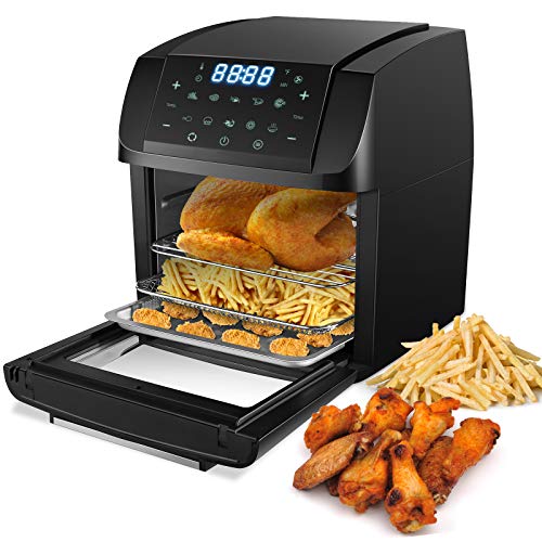 Air Fryer, 12.7QT Air Fryer Oven 8-in-1, 1700W Electric Rotisserie Oven with LED Digital Touchscreen, Toaster Oven with Dehydrator & Bake, Included 11 Accessories and Recipe
