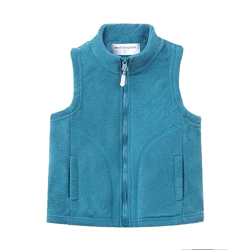 Image of Mud Kingdom Boys Girls Polar Fleece Vest Jacket Ligntweight Plain Vest Full Zipper Sleeveless