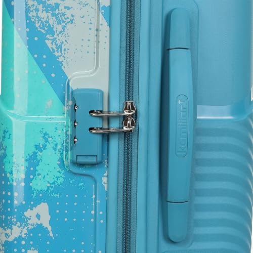 Image of Kamiliant by American Tourister ATHER|Printed Check-In Trolley Bag Medium Size (68 cms) for Travel| Hard Case Polypropylene (PP) Suitcase|360 8-Wheel Spinner Luggage Trolley|Combination Lock|Sea Blue