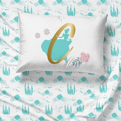 Image of Jay Franco Kids Sheet Set with Fitted, Flat Sheets & Pillow Cover - Ultra-Soft Bedding with Pillowcase for Room Decor, Blue - Princess Cinderella, 3 Piece Twin