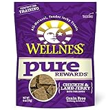 Wellness Pure Rewards Natural Grain Free Dog Treats, Chicken & Lamb Jerky, 6-Ounce Bag