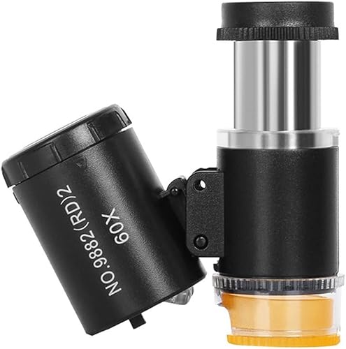 Equipo de microscopio de laboratorio 60 x microscopio de teléfono celular iluminado lupa de monóculo LED U_V lupa joyería microscopio y accesorios