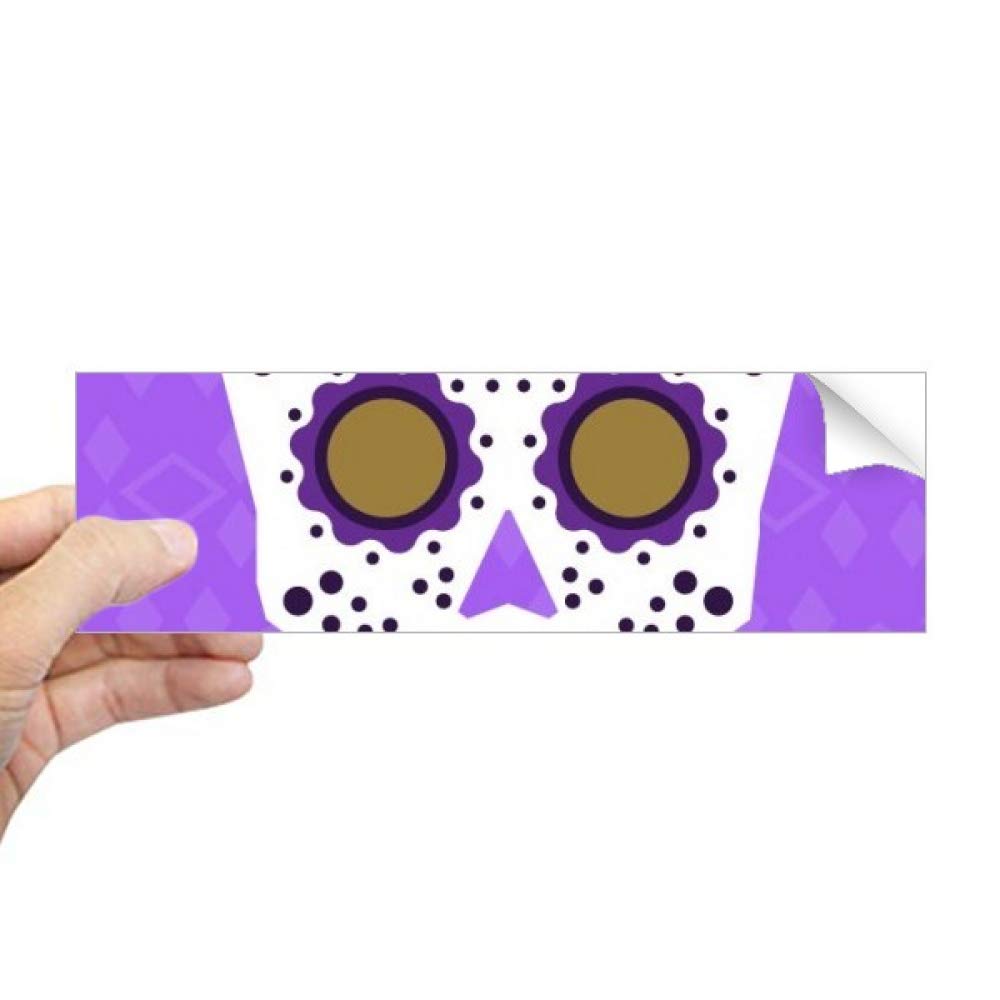 Sticker fleur avec yeux violets et tête de mort pour déco moto étanche