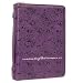 Christian Art Gifts Purple Faux Leather Bible Cover for Women | All Things Through Christ- Philippians 4:13 | Zippered Case for Bible or Book w/Handle