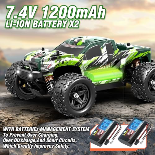 X-TMAGA Rc Cars 1:18 All Terrain RC Car for Adults & Boys (18305), 4WD Off-Road RC Truck High Speed Fast 40+ KPH, 4X4 Waterproof Remote Control Car with 2 Rechargeable Batteries