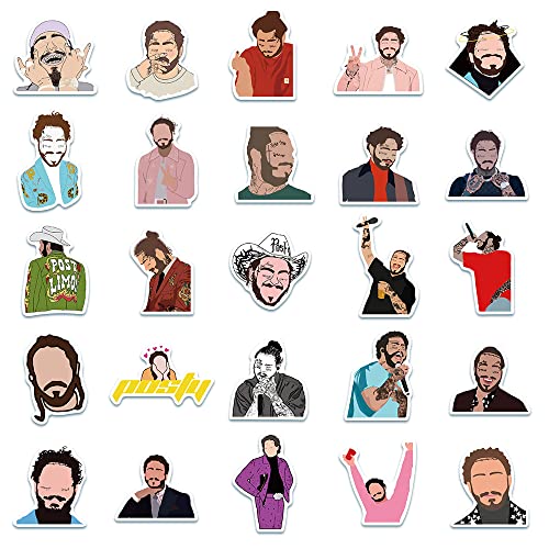 Pegatinas de Post Malone BARISC pack de 50 vinilos impermeables para personalizar portátiles 5