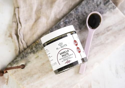Pi-nuts Vanille Paste -aus Bourbon-Vanillebohnen und Vanilla Extract - Intensives Vanille Aroma - Glutenfrei, keine Konservierungsstoffe - Zum Backen und Desserts - 100 g