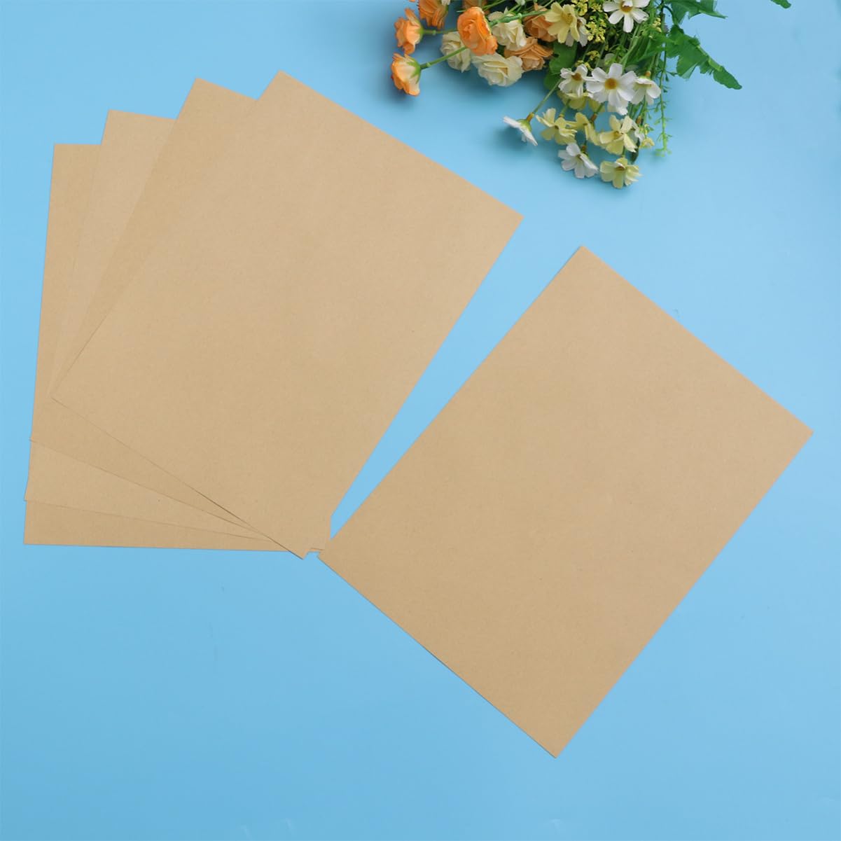 NUOBESTY 100feuilles Papier Kraft Vierge Format Papier à Lettres Rétro Vintage Poids