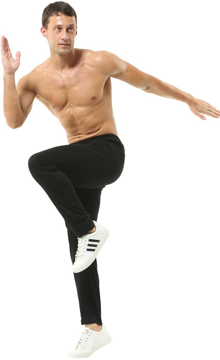 Hoerev Pantaloni traspiranti da uomo in cotone per corsa, atletica, sport, camminata, corsa, yoga