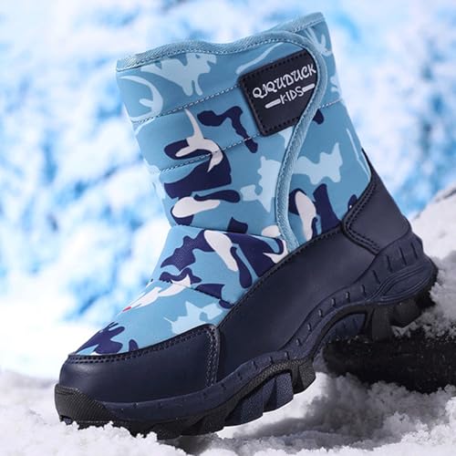 Winter Boots for Boy Girl Faux Fur Booties Mid Calf Kids Snow Shoes Warm Rain Boots for Infant Toddler Walking Shoe2