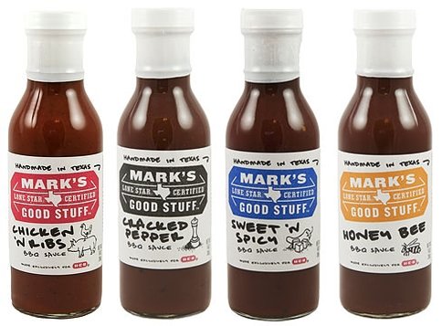 Mark's Good Stuff BBQ Sauce 14oz Glass Bottle (Sampler Pack of 4 Different Flavors)