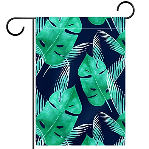 Drapeau de jardin double face résistant aux intempéries motif tropical