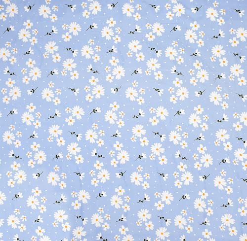 Image of Presents Luxurious Glace Cotton Super Soft 210 TC King Size (90x100 inch) Double Flat Bedsheet with 2 Pillow Covers for Kids Room, Aqua