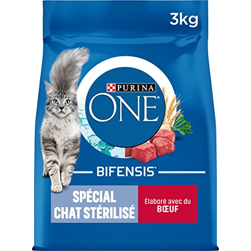 Purina One - Crocchette Speciali per Gatti Adulti sterilizzati, Manzo e grano, Confezione da 4x3Kg (12Kg)