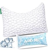 Cooling Pillows for Side Sleepers, Luxury Adjustable Height Shredded Memory Foam Bed Pillows for ...