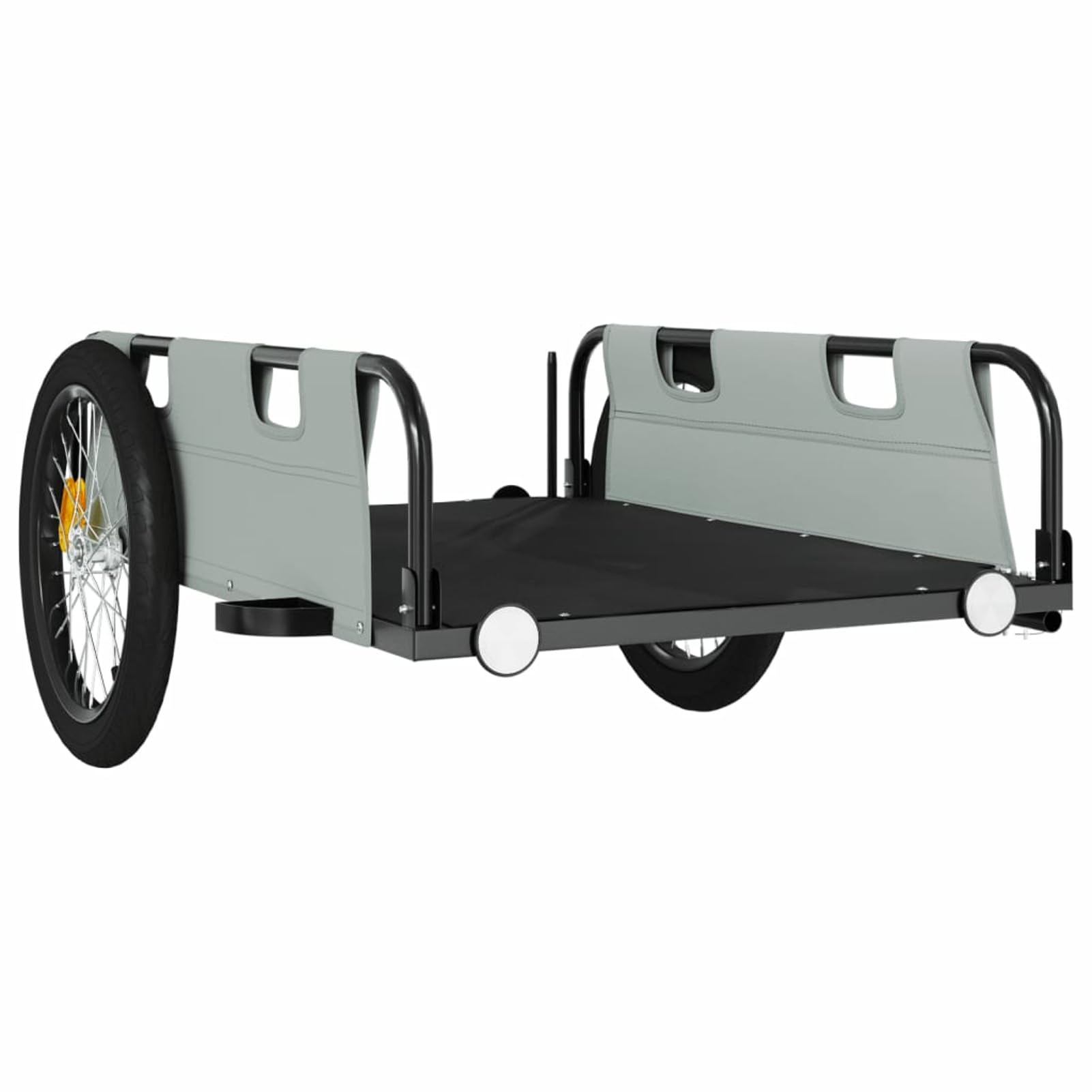 Remolque de Carga para Bicicleta Hierro y Tela Oxford Gris Carretilla De Obra Remolque Bicicleta
