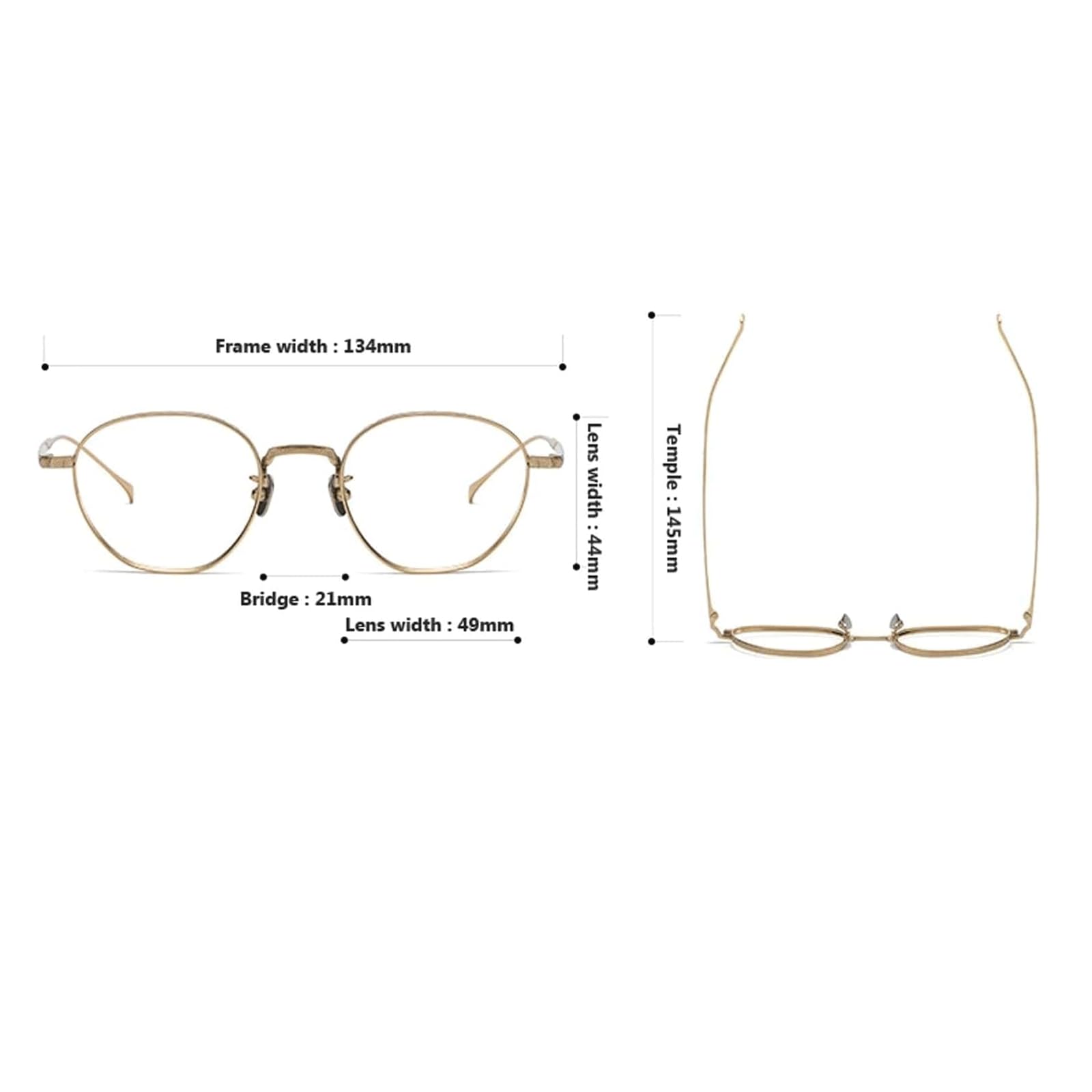 EYPKPL Runde Brillengestelle, Brillengestelle aus reinem Titan, ergonomisches Design, Brillengestelle für den täglichen Gebrauch, Brillen mit klaren Gläsern