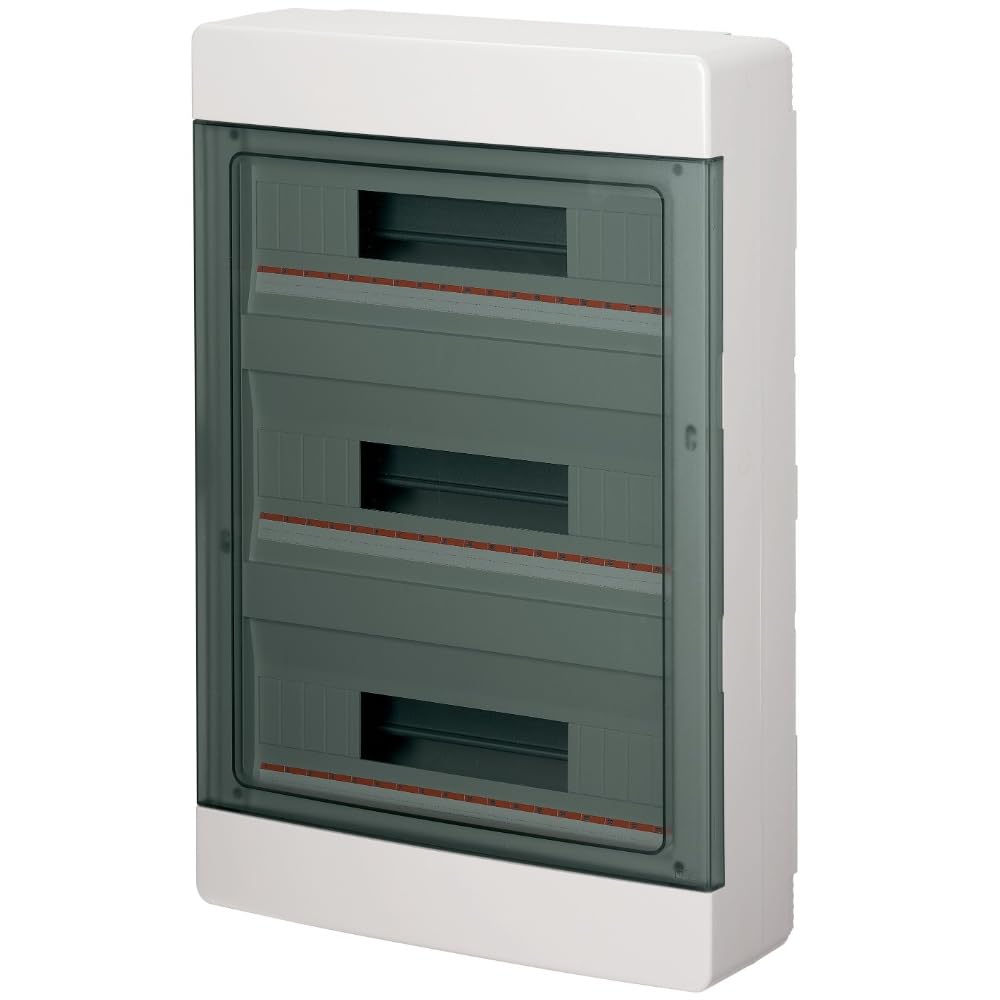 Centralino da Parete – Quadro Elettrico 54 Moduli con Morsettiera, Sportello Fume' Reversibile, Barra DIN EN 50022, Bianco IP40 – 400x600x130 mm, 72 W