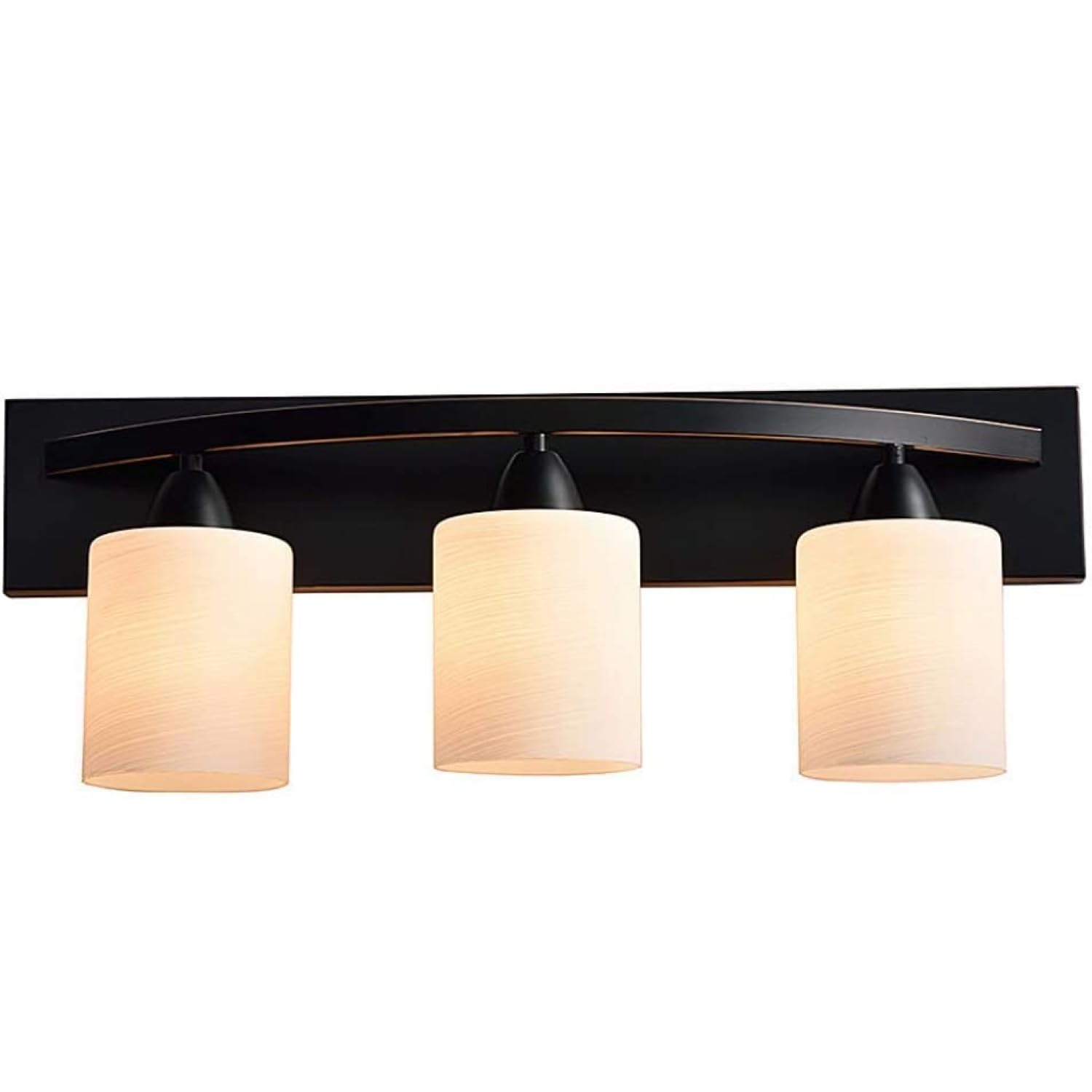 Dorence | Bathroom Vanity Light Bar | Interior Bathroom Lighting Fixtures with Modern Glass Shade (Oil Rubbed Bronze, Wall Sconce Lighting, 3 Lights, E26 100W LED, Bulbs not Included)