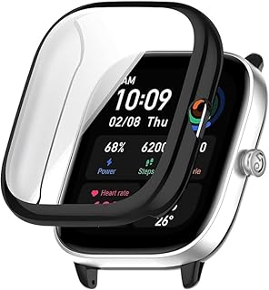 جراب حماية رفيع من بولي يوريثين ناعم ومقاوم للحرارة بتصميم رفيع مضاد للصدمات يحمي الشاشة بالكامل متوافق مع ساعة امازفيت GTS 4 ميني وغير متوافق مع GTS 4 من ام ايه اس، فضي